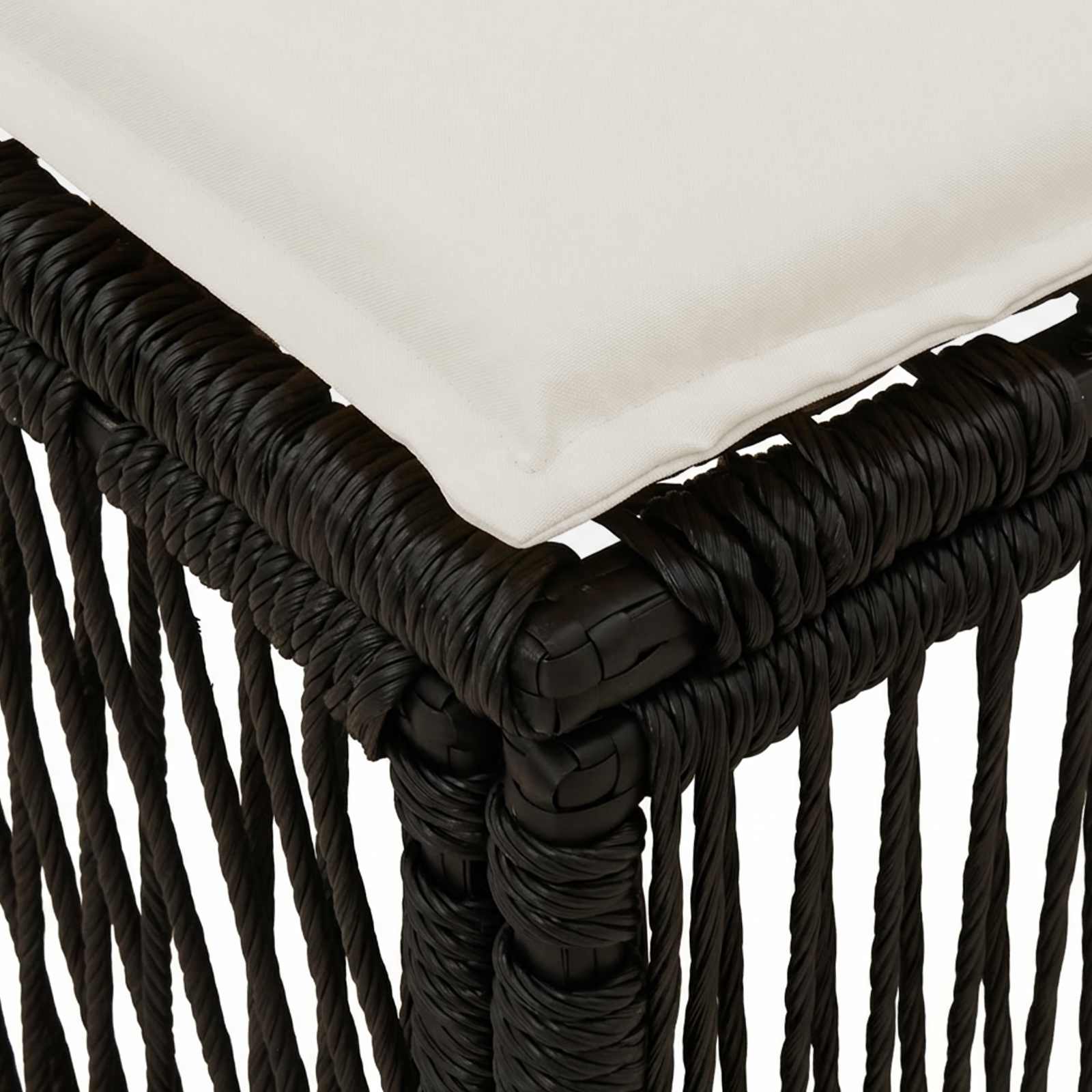 Poggiapiedi Nero polyrattan | homemem39