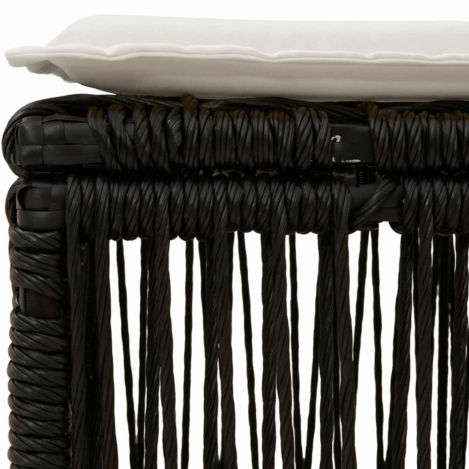 Poggiapiedi Nero polyrattan | homemem39