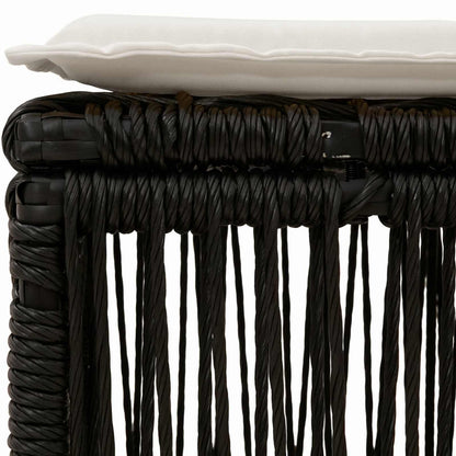 Poggiapiedi Nero polyrattan | homemem39