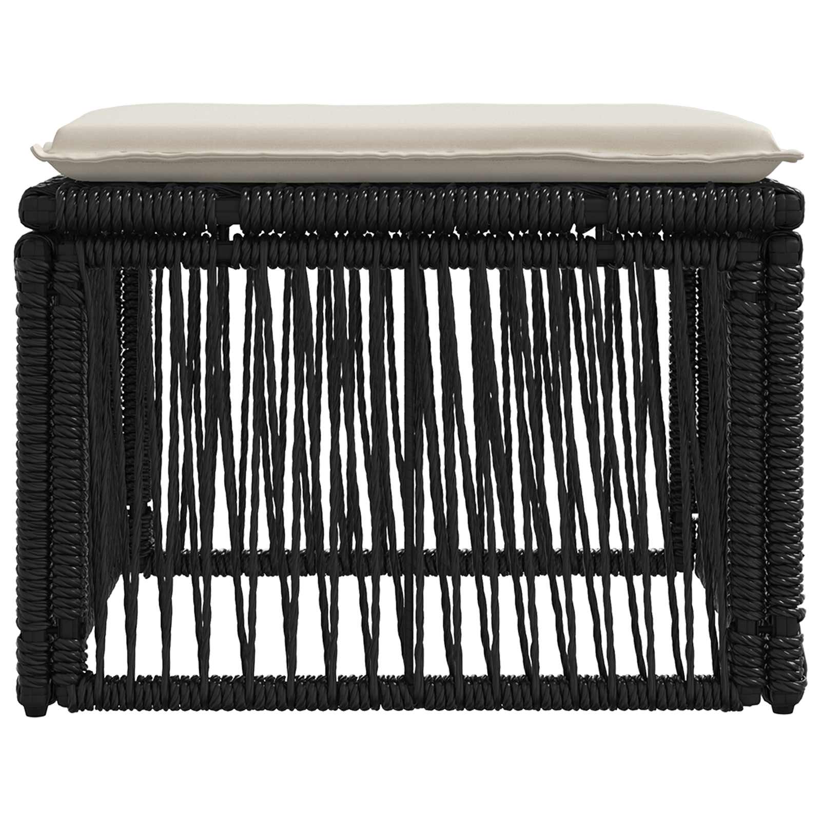Poggiapiedi Nero polyrattan | homemem39
