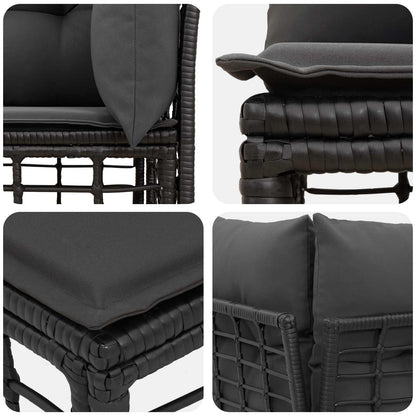 Modulo Divano Angolare da Esterno Nero polyrattan | homemem39