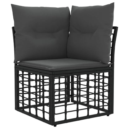 Modulo Divano Angolare da Esterno Nero polyrattan | homemem39