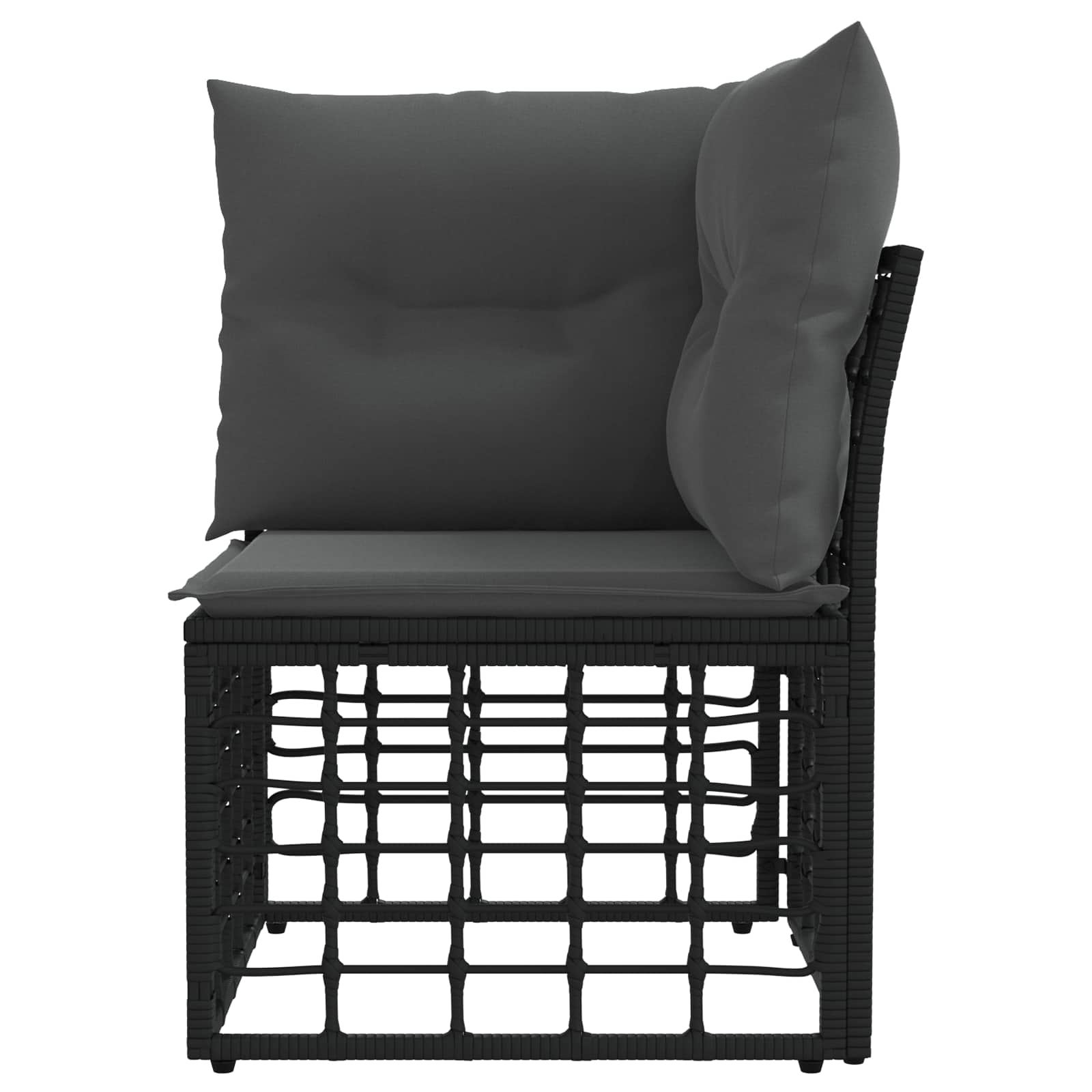 Modulo Divano Angolare da Esterno Nero polyrattan | homemem39