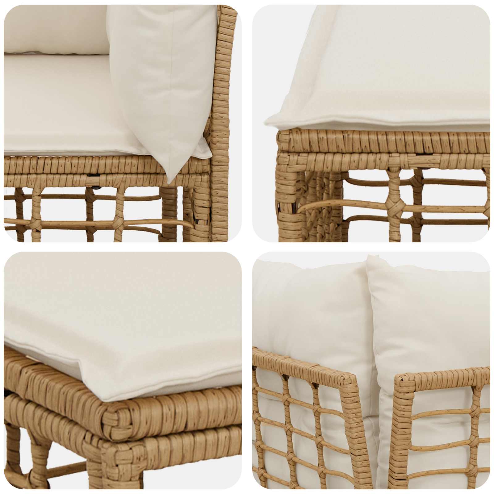 Modulo Divano Angolare da Esterno Naturale polyrattan | homemem39
