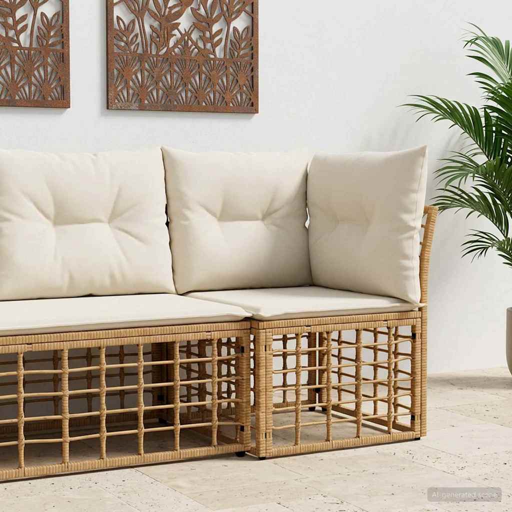 Modulo Divano Angolare da Esterno Naturale polyrattan | homemem39