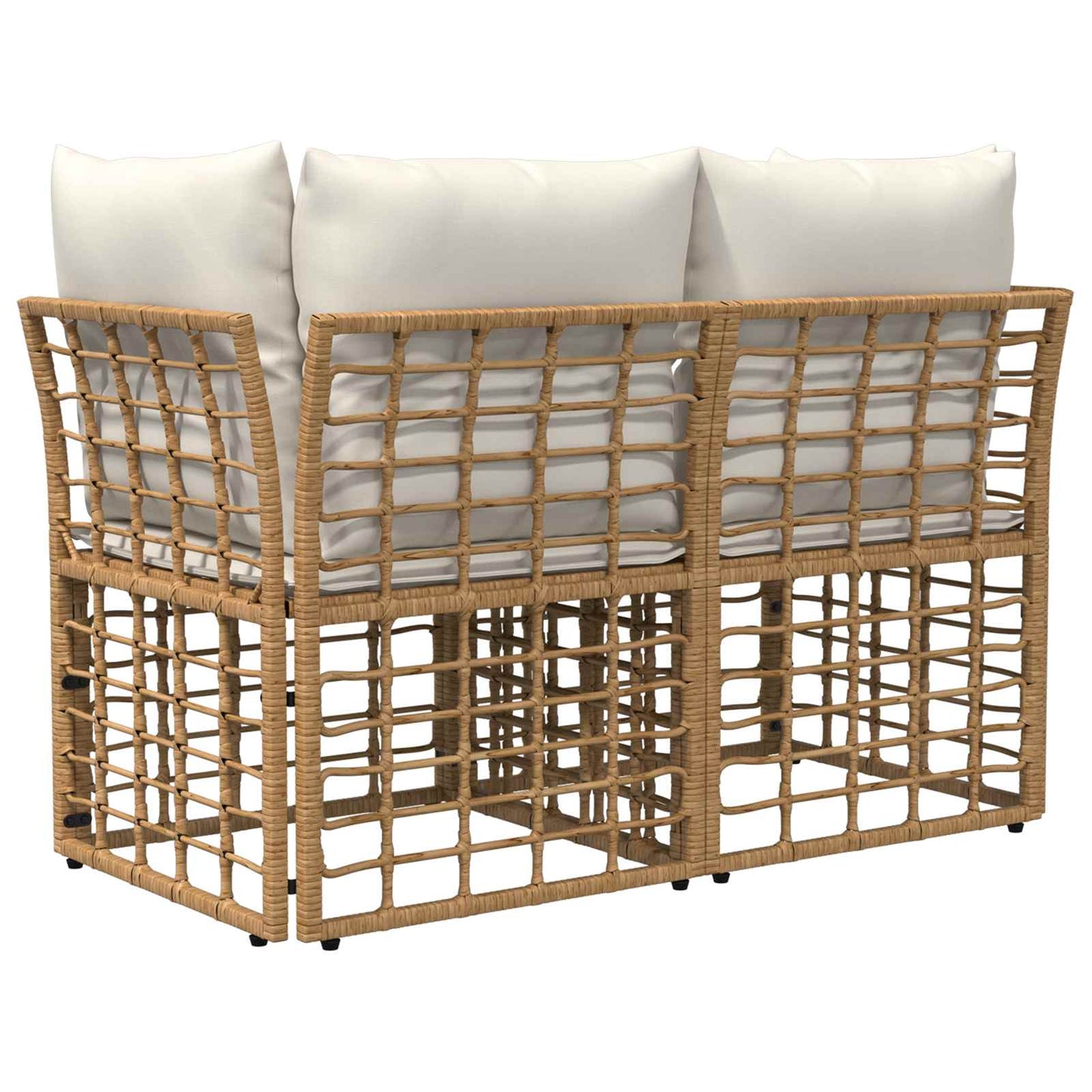 Loveseat da esterno 2 pcs Naturale e Bianco Crema polyrattan | homemem39