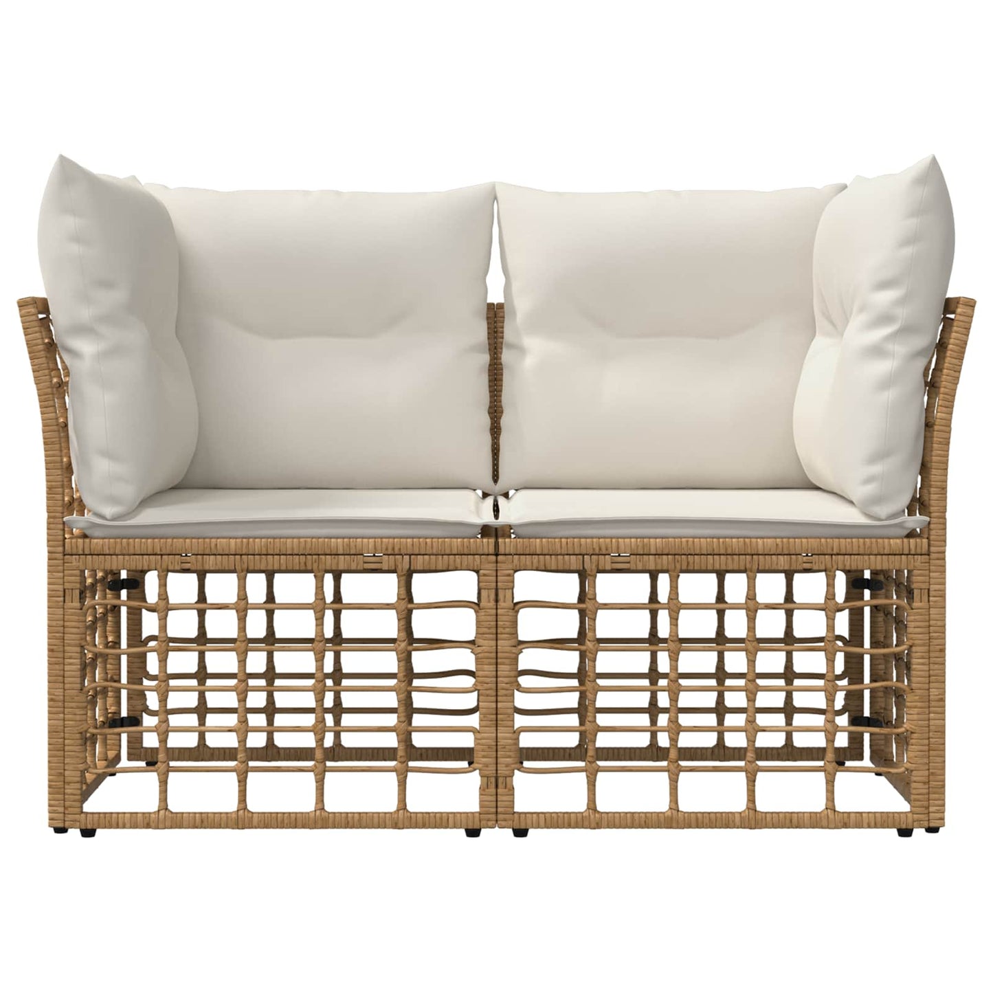 Loveseat da esterno 2 pcs Naturale e Bianco Crema polyrattan | homemem39