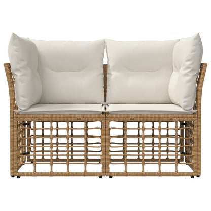 Loveseat da esterno 2 pcs Naturale e Bianco Crema polyrattan | homemem39