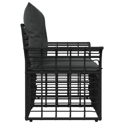 Loveseat da esterno 2 pcs Nero e Grigio scuro polyrattan | homemem39
