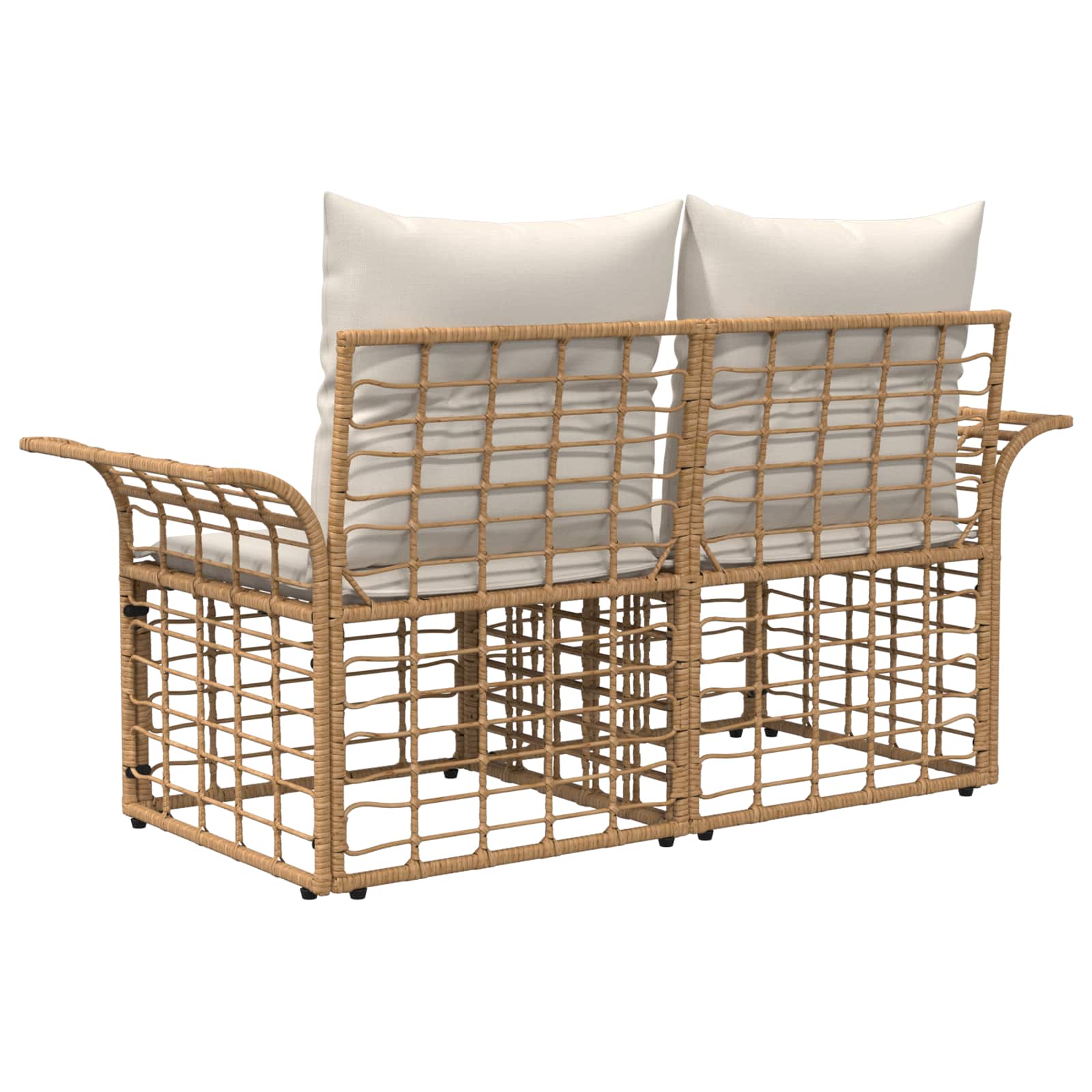 Loveseat da esterno 2 pcs Naturale e Bianco Crema polyrattan | homemem39