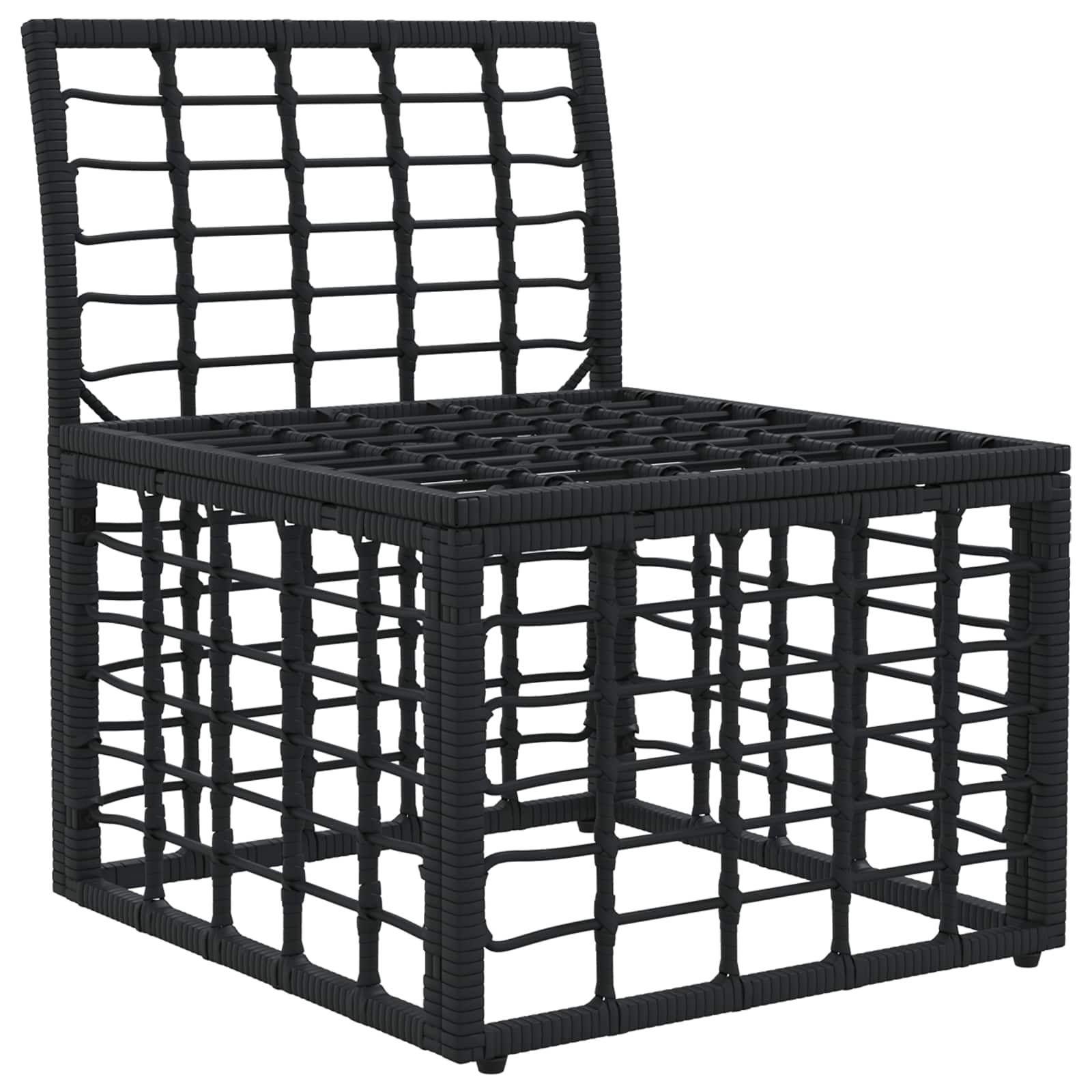 Modulo Divano da Esterno Senza Braccioli Nero polyrattan | homemem39