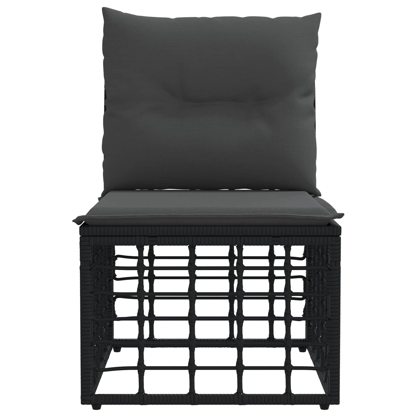 Modulo Divano da Esterno Senza Braccioli Nero polyrattan | homemem39