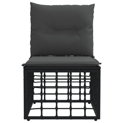Modulo Divano da Esterno Senza Braccioli Nero polyrattan | homemem39