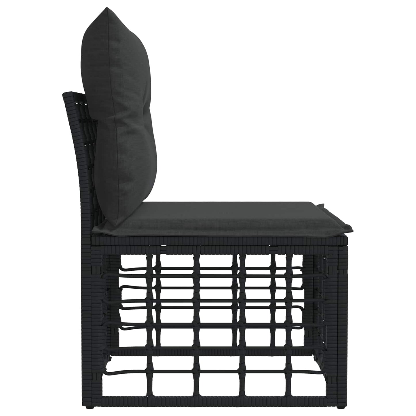 Modulo Divano da Esterno Senza Braccioli Nero polyrattan | homemem39
