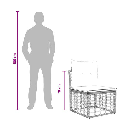 Modulo Divano da Esterno Senza Braccioli Nero polyrattan | homemem39