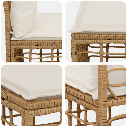Modulo Divano da Esterno Senza Braccioli Naturale polyrattan | homemem39