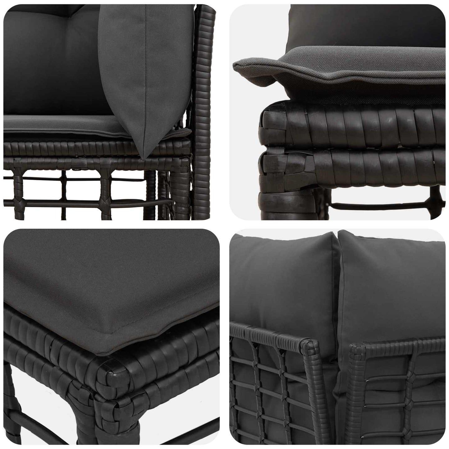 Divano da Giardino 4 Posti con Braccio Sinistro 4 pcs | homemem39