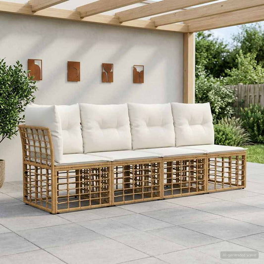 Divano da Giardino 4 Posti con Braccio Sinistro 4 pcs