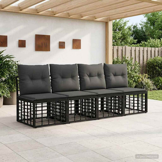Divano da Giardino 4 Posti Senza Braccioli 4 pcs