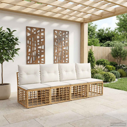 Divano da Giardino 4 Posti Senza Braccioli 4 pcs | homemem39