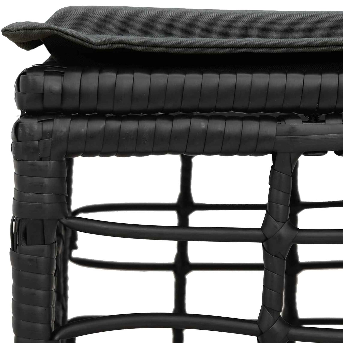Poggiapiedi da Giardino Nero polyrattan | homemem39