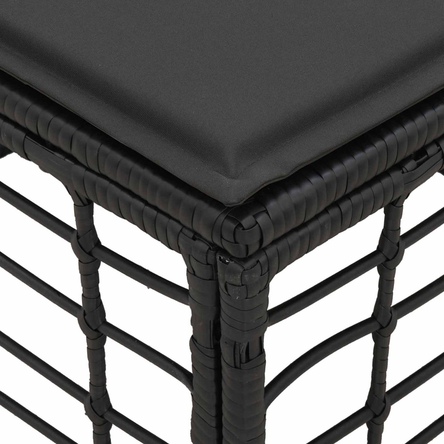 Poggiapiedi da Giardino Nero polyrattan | homemem39