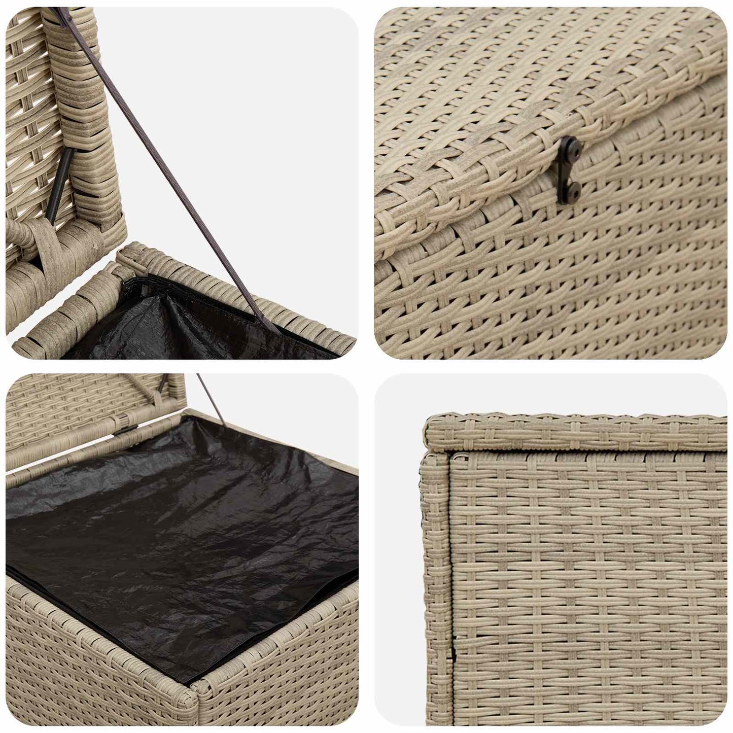 Scatola per Cuscini Grigio chiaro 55 x 55 x 69 cm polyrattan | homemem39