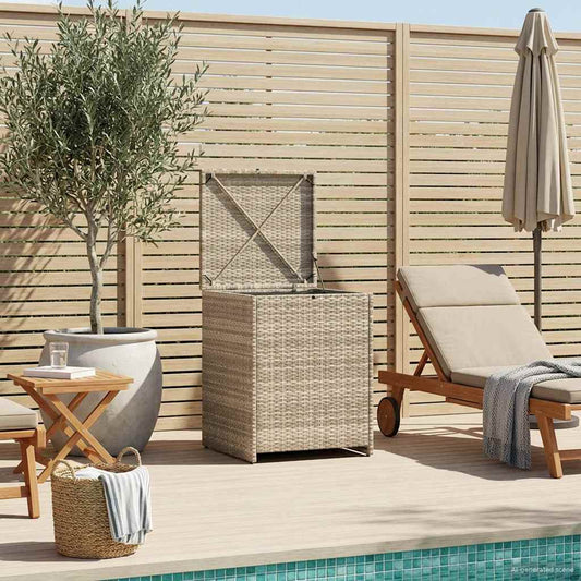 Scatola per Cuscini Grigio chiaro 55 x 55 x 69 cm polyrattan