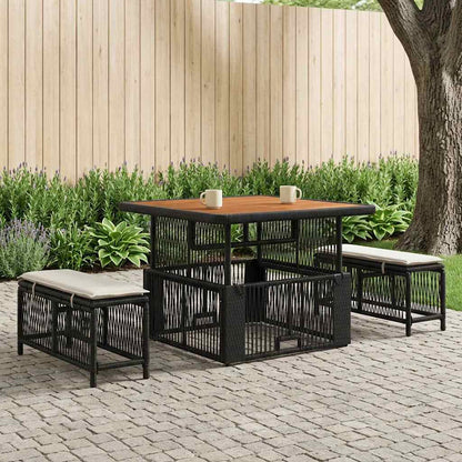 Set da Pranzo per Giardino 3 pcs Beige e Crema polyrattan | homemem39