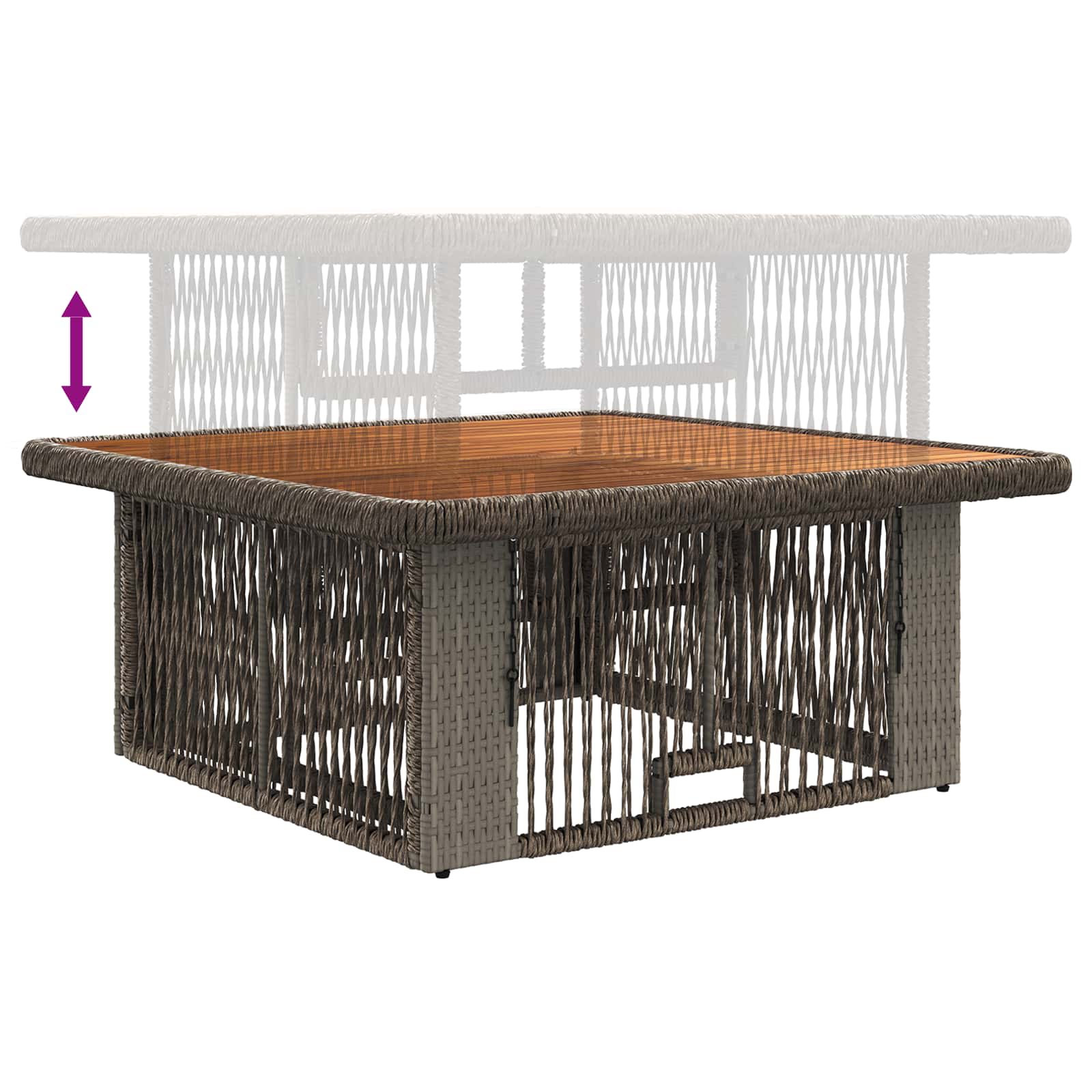 Set da Pranzo per Giardino 3 pz Grigio e Grigio Scuro - homemem39