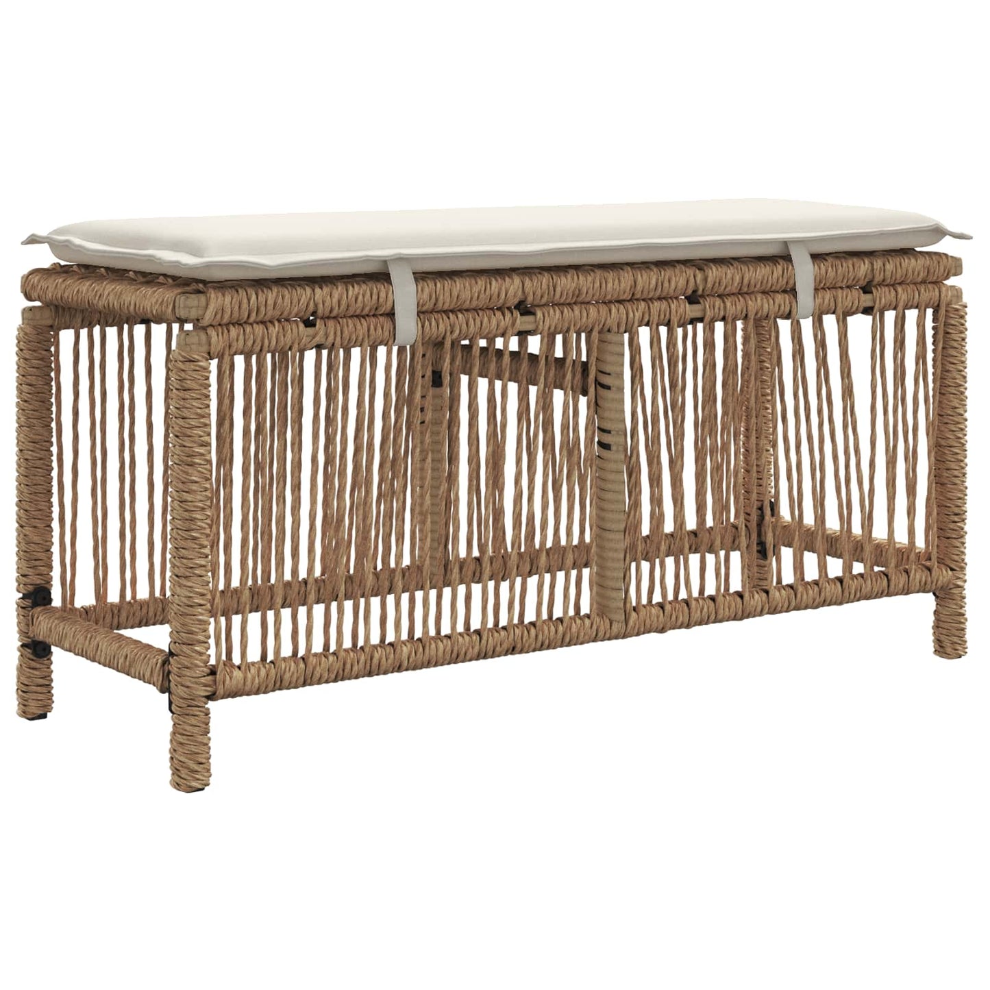 Set da Pranzo per Giardino 3 pcs Beige e Crema polyrattan | homemem39
