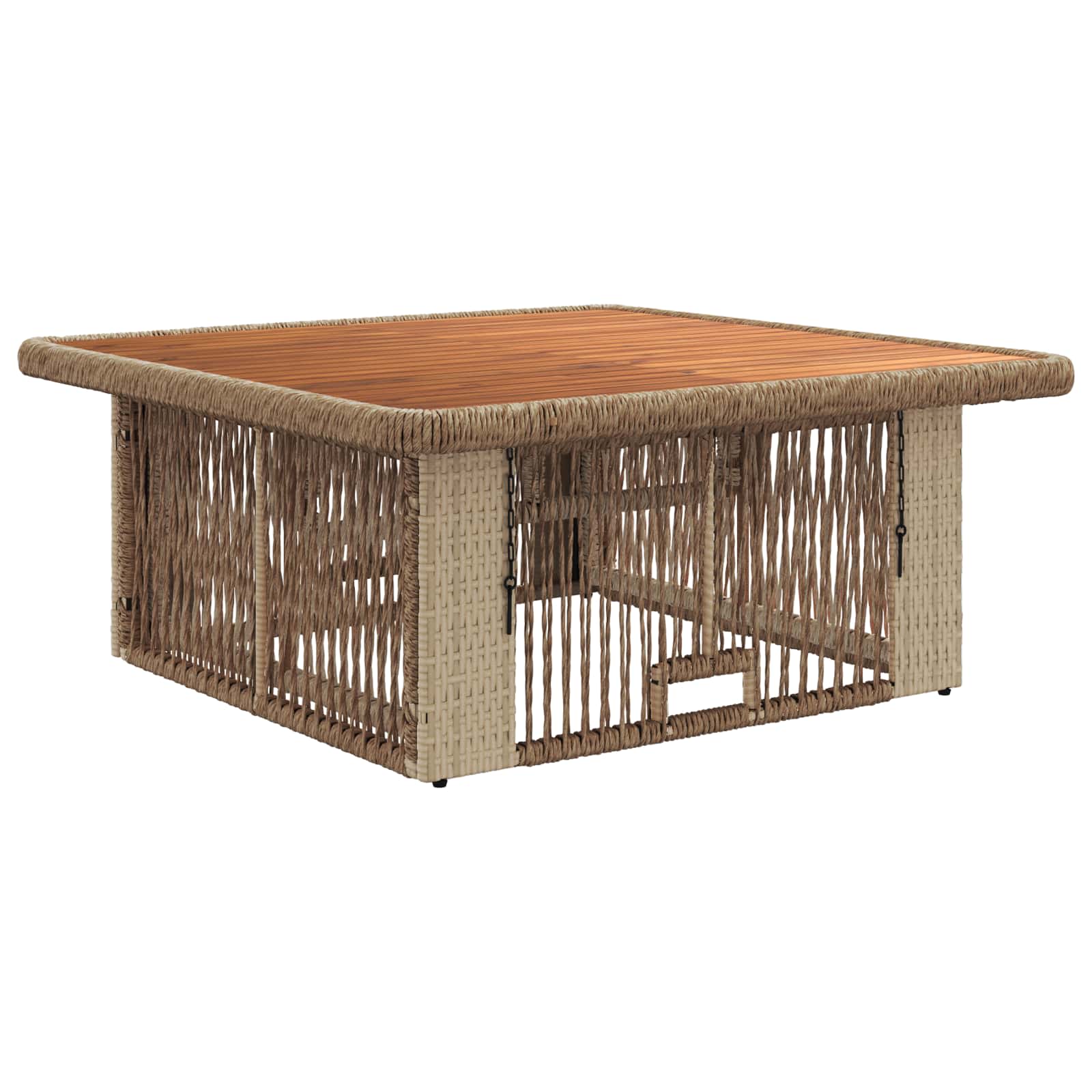 Set da Pranzo per Giardino 3 pcs Beige e Crema polyrattan | homemem39