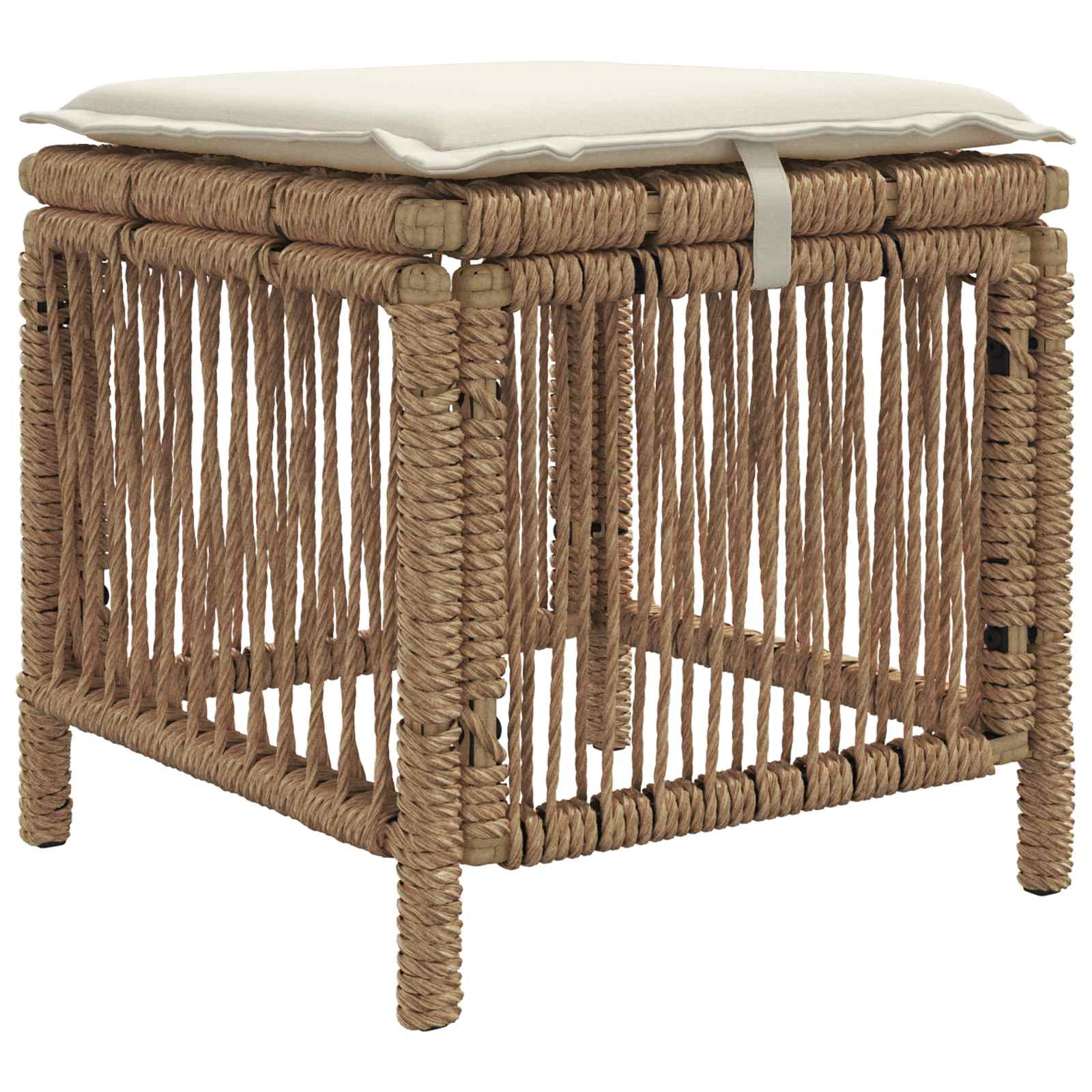 Set da Pranzo per Giardino 3 pcs Beige e Crema polyrattan | homemem39