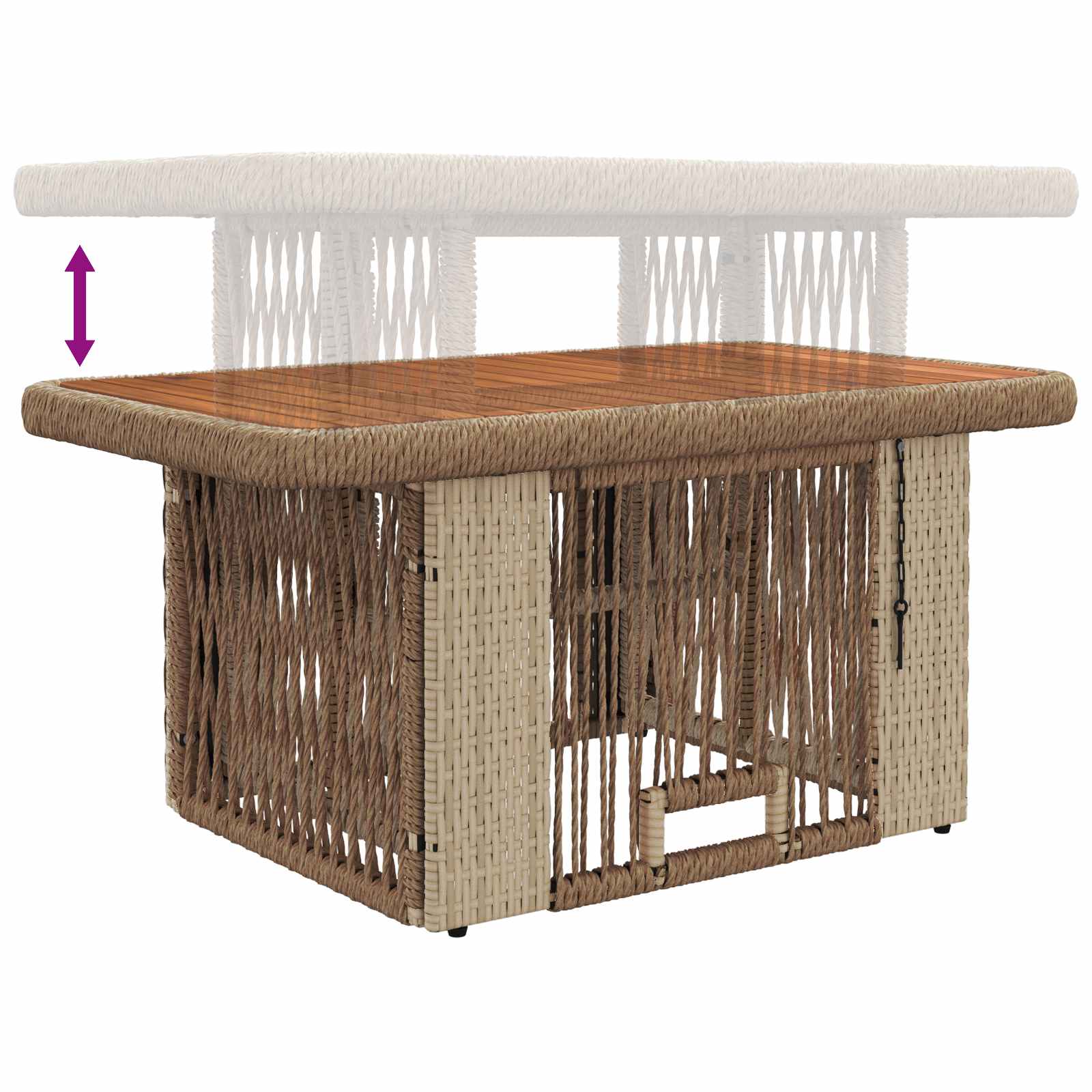 Set da Pranzo per Giardino 3 pcs Beige e Crema polyrattan | homemem39