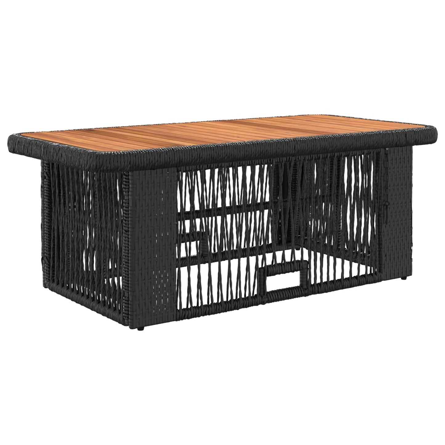 Set da Pranzo per Giardino 4 pcs Nero e Crema polyrattan