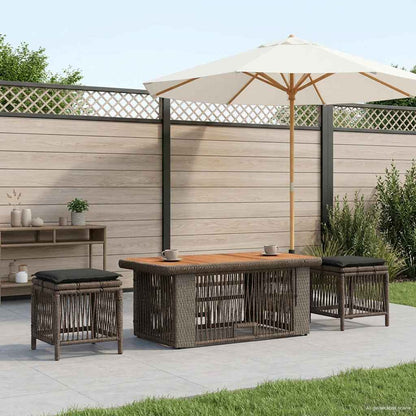 Set da Pranzo per Giardino 4 pcs Grigio e Grigio Scuro | homemem39
