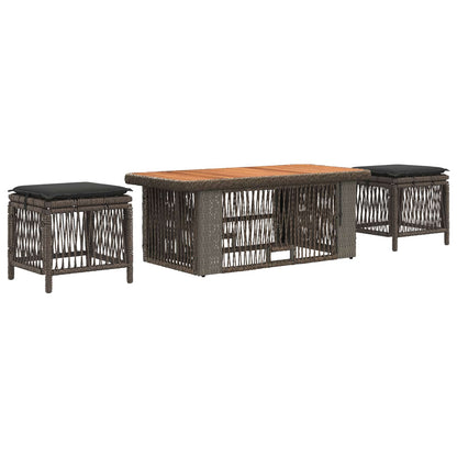 Set da Pranzo per Giardino 4 pcs Grigio e Grigio Scuro | homemem39