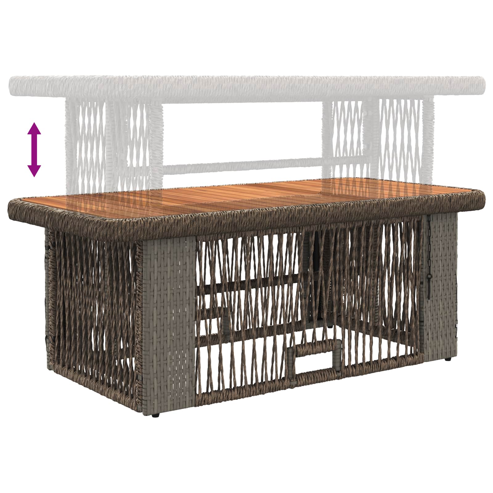 Set da Pranzo per Giardino 4 pcs Grigio e Grigio Scuro | homemem39