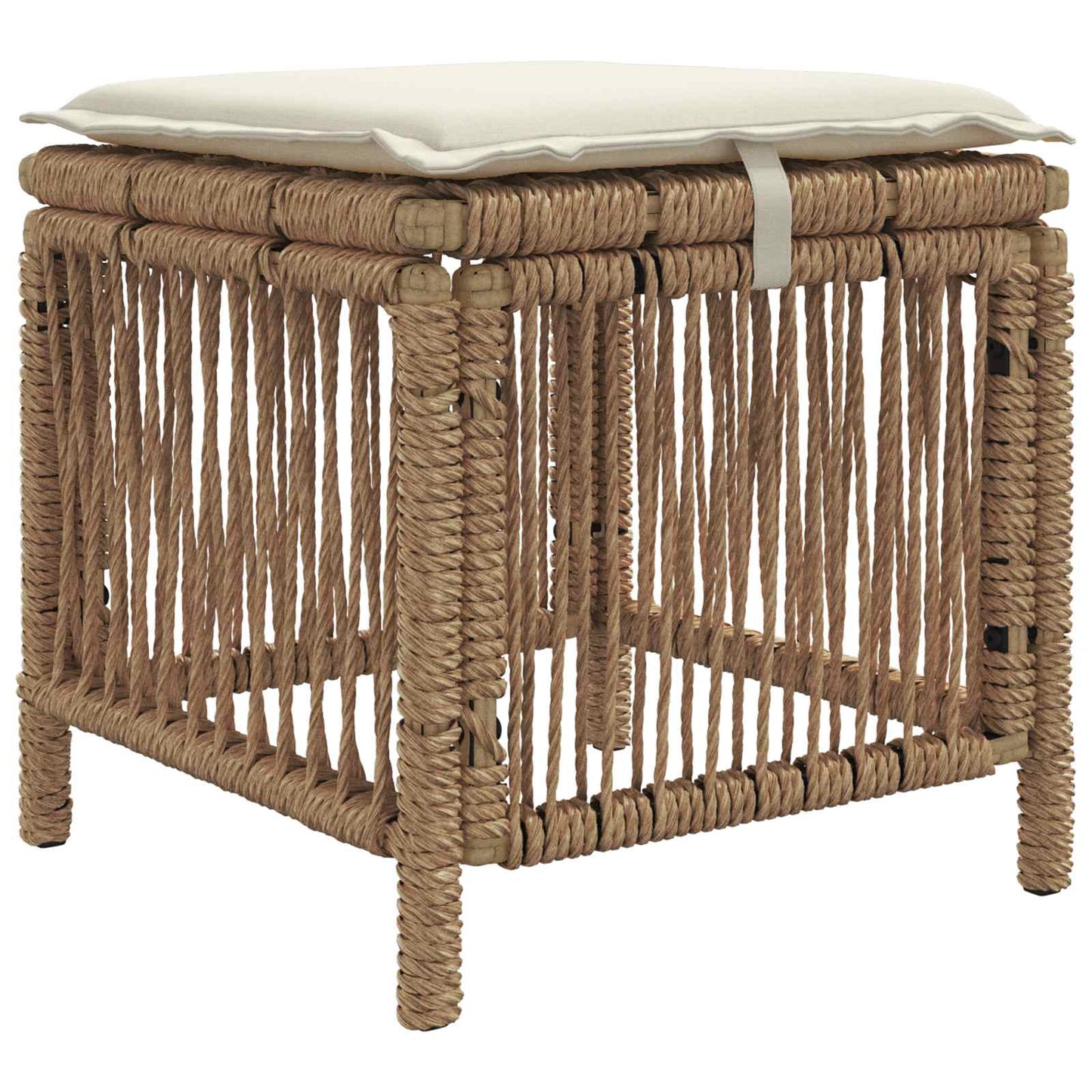 Set da Pranzo per Giardino 4 pcs Beige e Crema polyrattan | homemem39