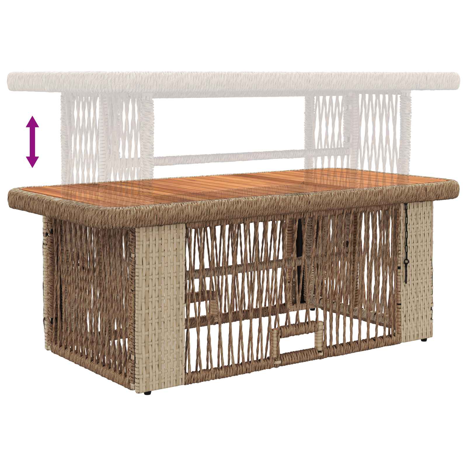 Set da Pranzo per Giardino 4 pcs Beige e Crema polyrattan | homemem39