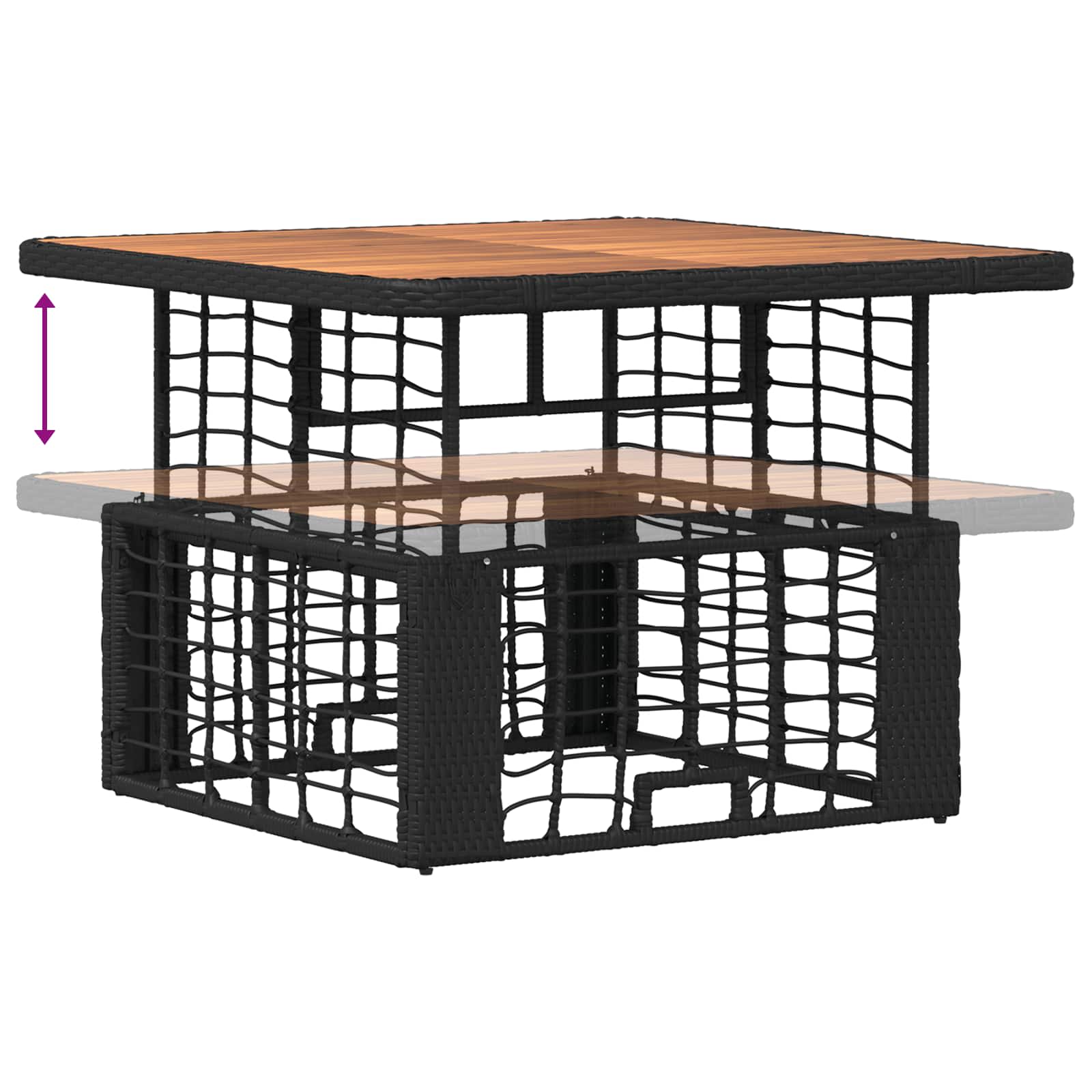 Set da Pranzo per Giardino con cuscino 3 pcs Nero e Grigio | homemem39
