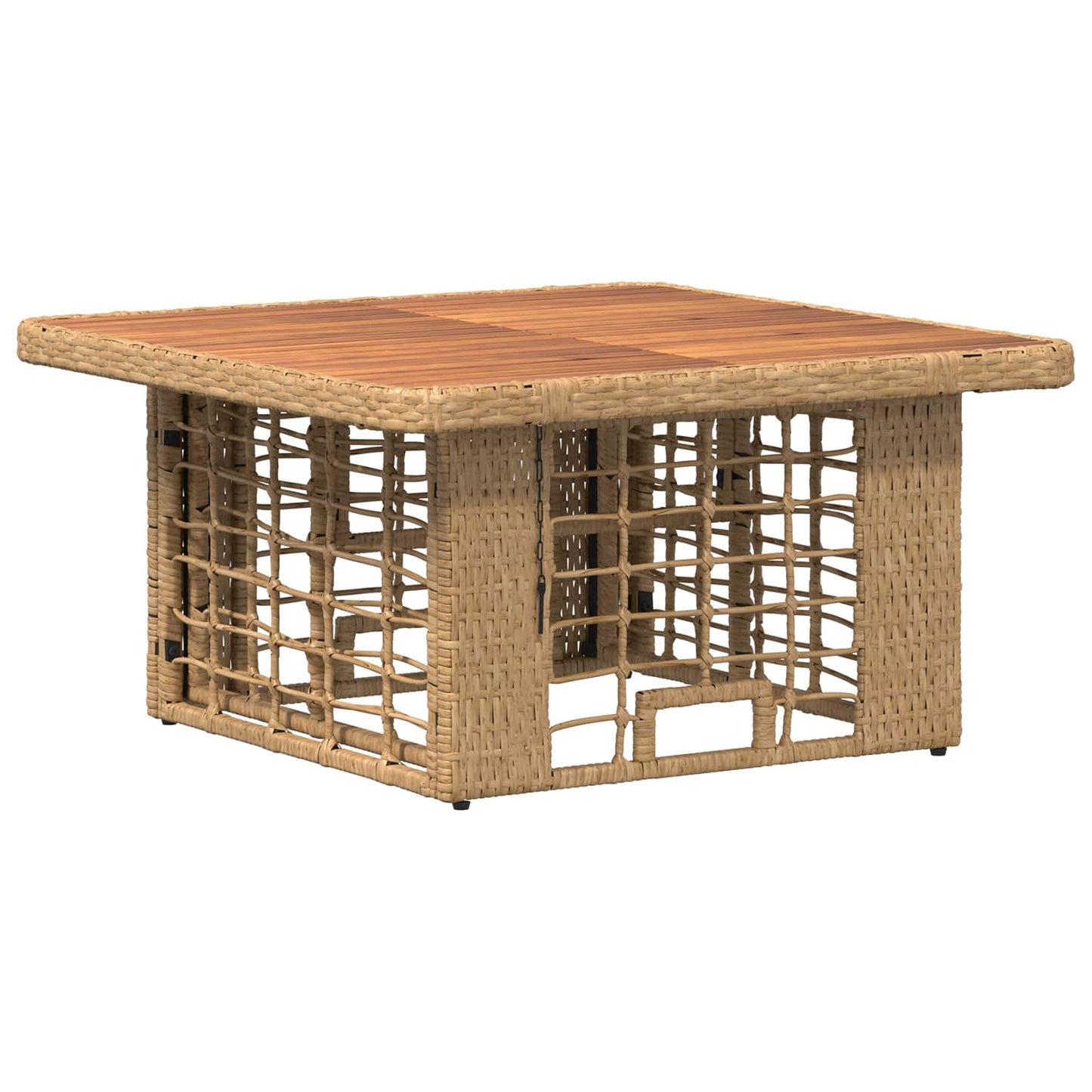 Set da Pranzo per Giardino con cuscino 3 pcs Naturale e Bianco