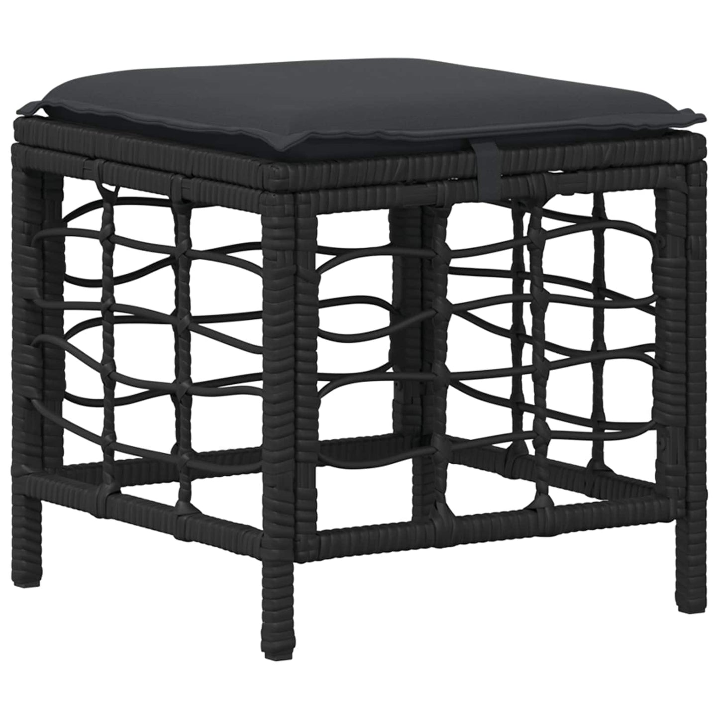 Set da Pranzo per Giardino con cuscino 4 pcs Nero e Grigio | homemem39