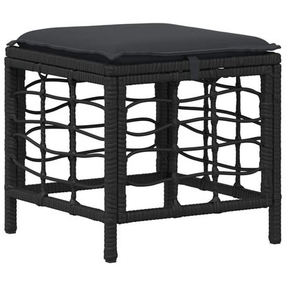 Set da Pranzo per Giardino con cuscino 4 pcs Nero e Grigio | homemem39