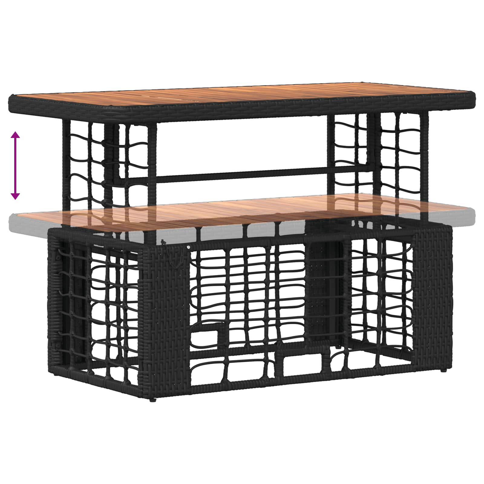 Set da Pranzo per Giardino con cuscino 4 pcs Nero e Grigio | homemem39