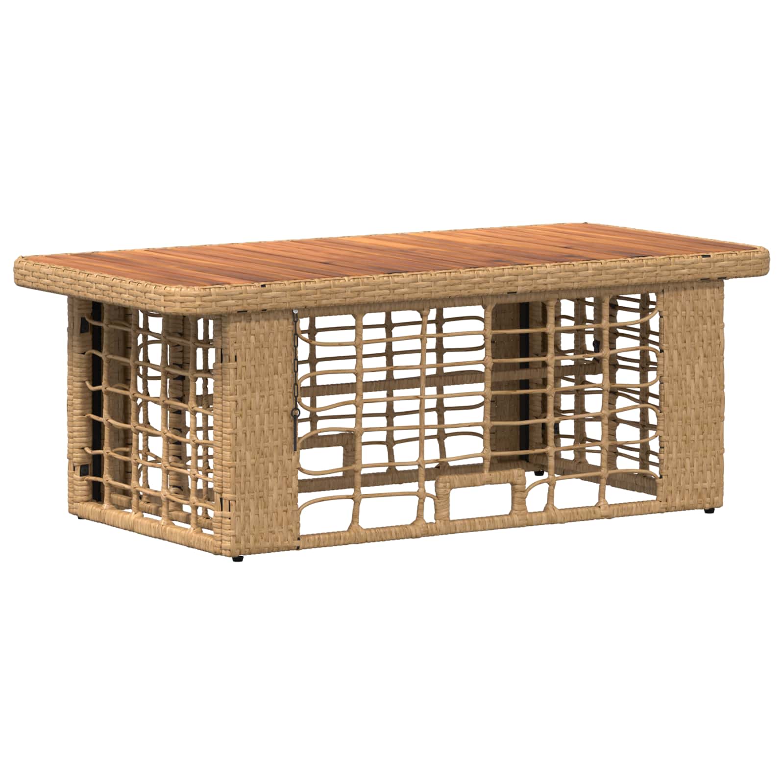 Set da Pranzo per Giardino con cuscino 4 pcs Naturale e Bianco | homemem39