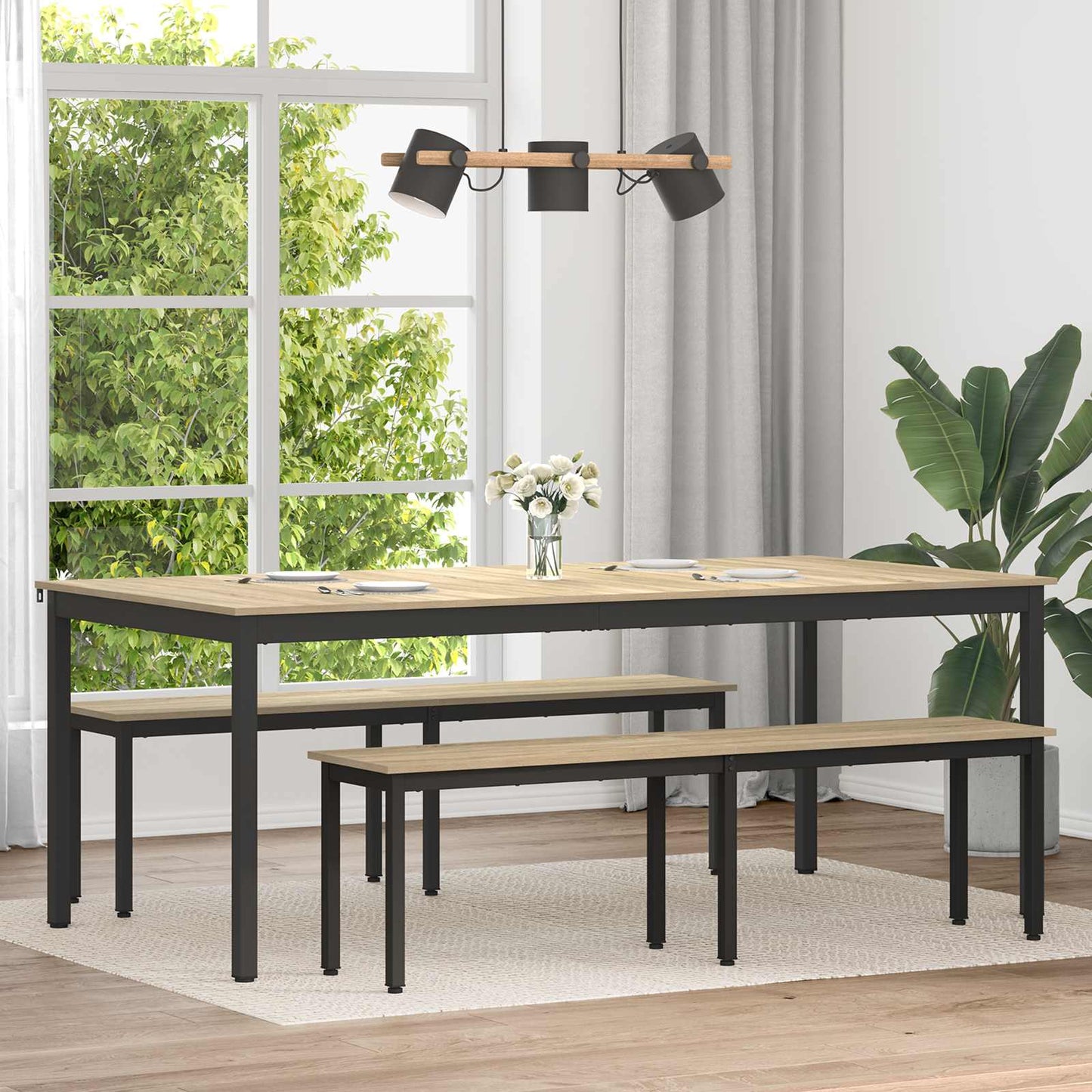 Tavoli da pranzo 2 pcs 200 x 100 x 75 cm Legno multistrato