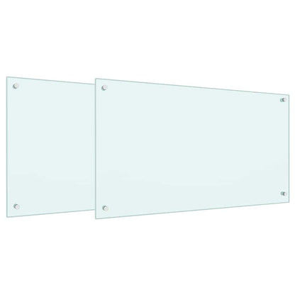 Rivestimento da Cucina 2 pcs Bianco 90 x 50 cm vetro temperato