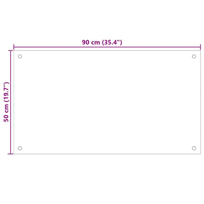 Rivestimento da Cucina 2 pcs Bianco 90 x 50 cm vetro temperato