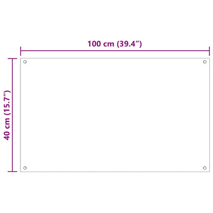 Rivestimento da Cucina 2 pcs Bianco 100 x 40 cm vetro temperato